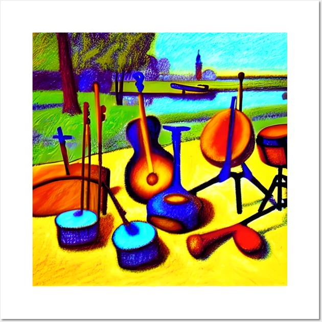 Percussion Instruments Sitting In The Park Waiting To Be Played. Wall Art by Musical Art By Andrew
